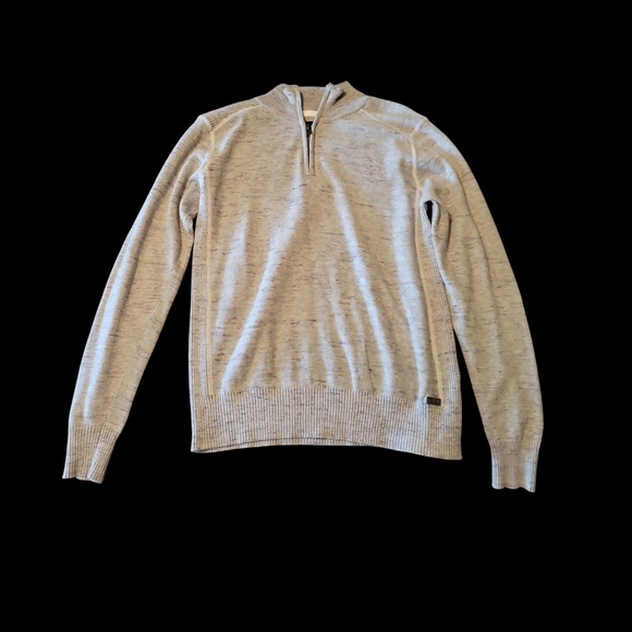 Men's JB Holt Gray Quarter-Zip Sweater - Picture 1 of 2
